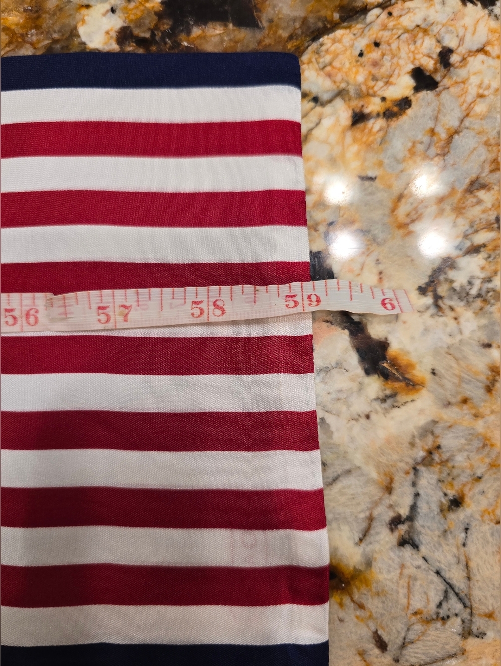 Coach 100% Silk Scarf Striped Red White Blue - Picture 5 of 7